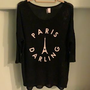Black long sleeved Paris shirt